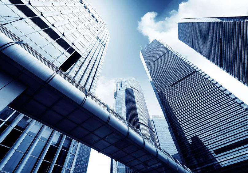 metropolis of shanghai's modern office building