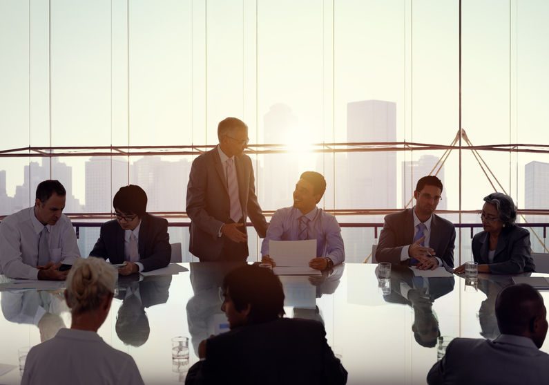 business people in a meeting and working together