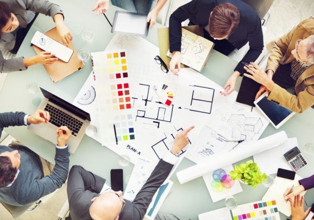 design team planning new project teamwork concept